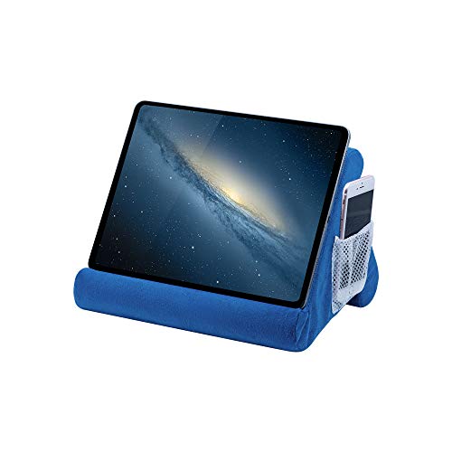 Mcbazel Tablet Pillow Pad Cushion Stand, Soft Multi-Angle Phone Pillow Lap Stand Holder for Tablet/iPad/E-Reader - Blue