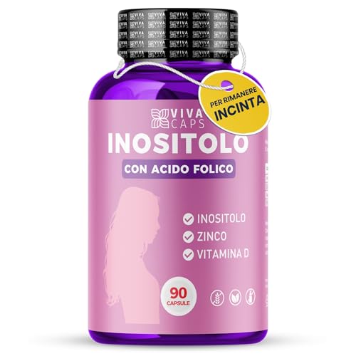VIVACAPS - Inositolo Pink 1200 mg con Acido Folico per Rimanere Incinta - L'Integratore per la Fertilità Donna - Ideale contro PCOS e Ovaio Policistico - Migliora il Sistema Immunitario