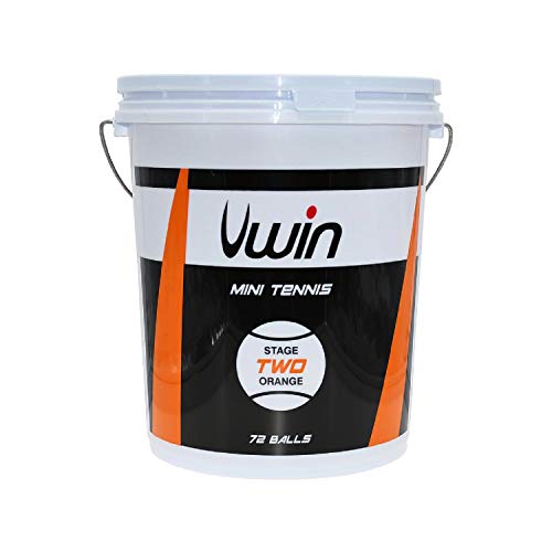 Image of Uwin Stage 2 Orange Tennis Balls - Bucket of 72 balls - Training Balls - New Players