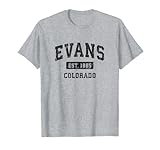 Photo Gallery evans colorado co vintage sport design nero maglietta Photo Gallery evans colorado co vintage sport design nero maglietta