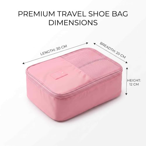Image of Styleys 3 Pair Shoe Storage Bag Waterproof Travel Organizer Baby Pink