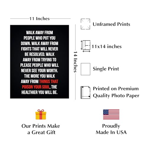 American Luxury Gifts Walk Away From Things - Inspirational Wall Art Print 11X14 Unframed, Modern Motivational Decor For Living Room, Office, Classroom, And Life Lesson Gift thumb #1