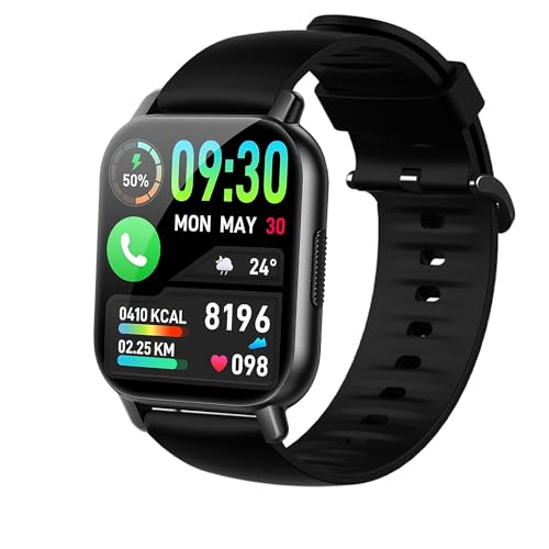 Blueshaweu Bracelet Compatible avec WeurGhy Y6 Smart Watch Bracelet,Bande de Remplacement en Silicone Compatibles avec WeurGhy/Hoxe/Aycy Y6 1.85" Pouces Smart Watch (Noir)