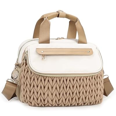 Lushandy Small Diaper Bag Tote, Quilted Diaper Crossbody Bag Baby Daily Storege Bag
