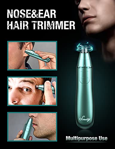 Smity Ear And Nose Hair Trimmer Professional Painless Eyebrow Trimmer For Men And Women Battery-Operated Dual-Edge Blades Built-In Led Light(Green) #TOP3