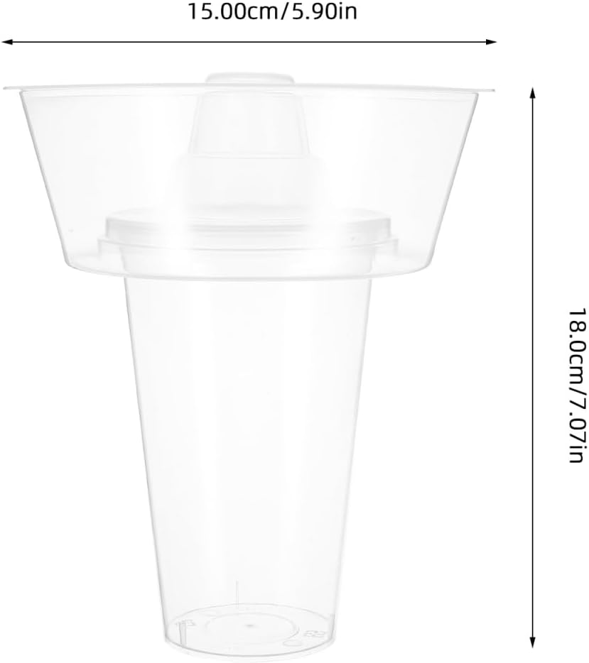 Amosfun Snack and Drink Cup Set with Straw Reusable Cup Bowl Combo for French Fries Cold Drinks Fruit One-Handed on-the-Go Use 2 Sets 7.08 X 5.90 X 5.90 in
