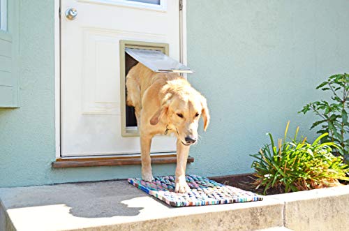 Endura Flap Double Flap Pet Door For Doors | All-Weather Insulated Flap | Durable Aluminum Frame With Secure Locking Cover | Interior And Exterior Door Installations | Tan, Medium, Double Flap #TOP5