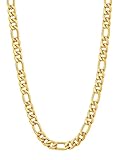 U7 Men Chunky Necklace Cool Punk Jewelry 18K Stamp Stainless Gold Plated 9MM Wide Figaro Chain 22 Inch