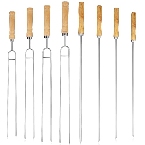 Brochetas de acero inoxidable duraderas con mango de madera de alta resistencia 2
