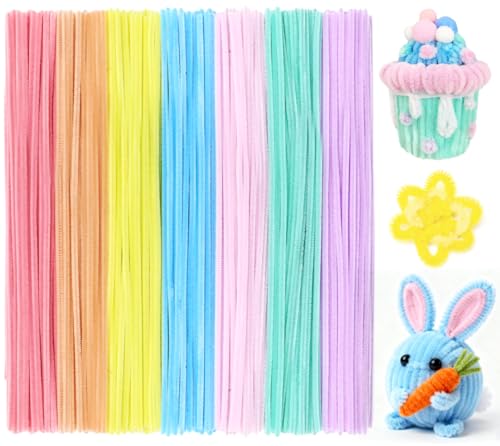 Image of Praisebank Pipe Cleaners,200pcs Macaron Color Chenille Stems for DIY Projecets, Arts & Crafts Supplies for Festival Party Decorations