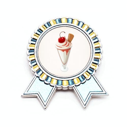 Broche cerise tasse conique métal M, broche fantaisie femme et épingle pour vêtement