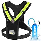 Hikeen Running Vest for Women Men, Adjustable Straps Hydration Vest with Water Bladder, LED Reflective Belt and Outdoor Headlight, Lightweight Water Backpack for Running Hiking Race