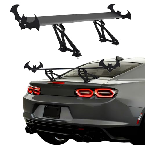 Upgrades Wing Spoiler 43.3", Aluminum Single Rear Wing, Adjustable Universal Lightweight Car Rear Wing GT Spoiler, Fit BGW/JDM Drift (Bat Style)