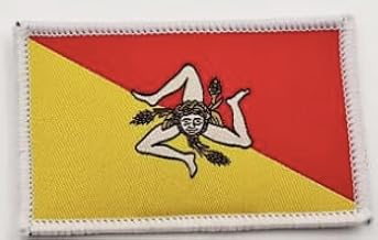 Embroidered Flag Patch Sicily – Embroidered Emblem for Motorcyclists and Military