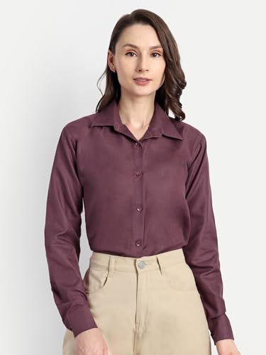 Image of FNOCKS Women's Full Sleeve Shirt Cotton Blend Tunic Top Office Wear