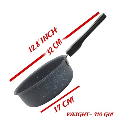 Image of LAZYwindow Nonstick Baby Sauce Pan /Frying Pan 17cm Dia, (Base Colour Grey) Pack of 1