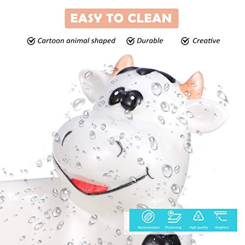 Cabilock Tigela de cerâmica em forma de animal, desenho animado, vaca, ovelha, porco, cereal, salada