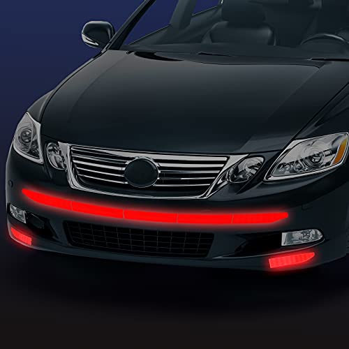 7 Pcs Auto Strong Reflective Stickers Includes Car Bumper Reflective Stickers Car Trunk Reflective Stickers Night Visibility Reflective Decal Waterproof Self Adhesive Stickers For Car Safety (Red) #TOP2