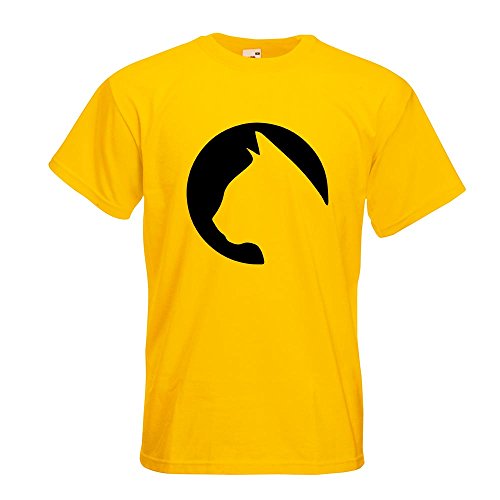 T-Shirt - Tête de Chat tête de Chat - Jaune - S - imprimé avec Motif - été - Chemise Amusante -...