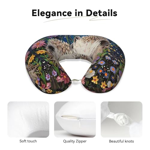 Almohada de viaje de espuma viscoelástica negra ajustable miniatura 4