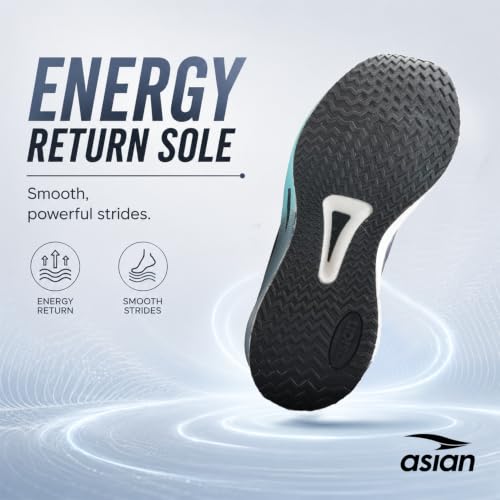 ASIAN Hypercushion Carbon-10 Men's Running Shoes BLK LAKE BLUE GOLD - Image 5