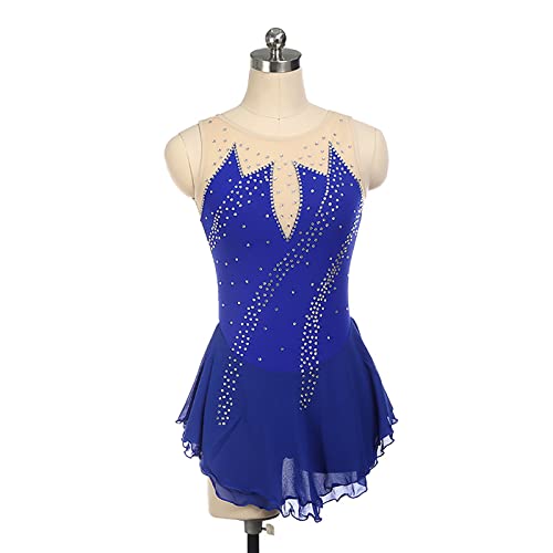 Vestido de patinaje sobre hielo para mujeres body de danza sin mangas y falda
