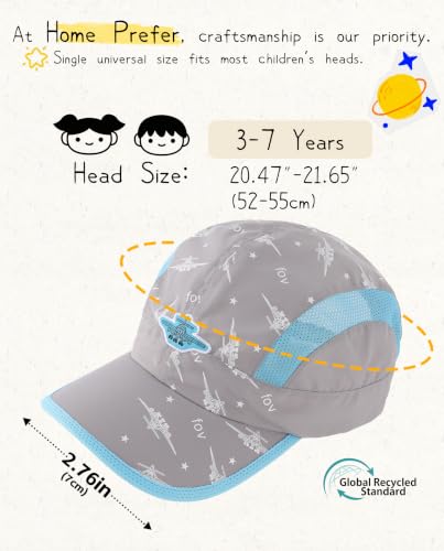 Image of Home Prefer Kids Lightweight Quick Drying Sun Hat Airy Mesh UV Protection Caps Boys Girls UPF50 Baseball Caps Run Beach Water
