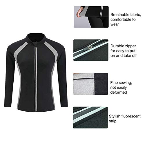 Women Sauna Suit Workout Jacket Hot Sweat Shirt Body Shaper Waist Trainer Fitness Top Long Sleeve Neoprene Zipper #TOP2