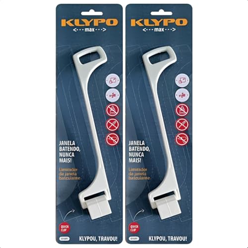 Kit 2 Klypo Limitador Trava Janela Basculante Branco 18cm