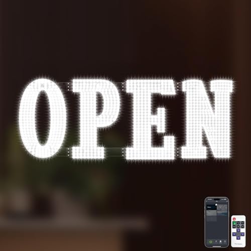 48"x16" Extra Jumbo LED Open Sign BT and Remote Control