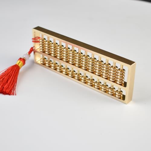 Image of Brass Mini Abacus, Copper Decoration, Chinese Calculator Math Tool for Kids Adults, Gold (09-2)