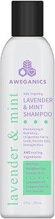Lavender Mint Hair Shampoo - AWE Inspiring Natural Aromatherapy Invigorating Purple Shampoos - Hydrating, Cleansing, Moisturising - SLS-Free, Paraben-Free, Cruelty-Free, Peppermint, Tea Tree