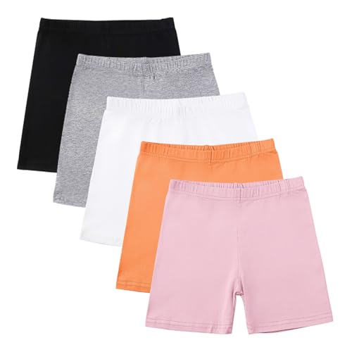 5 Pack Cotton Toddler Girls Shorts Cartwheel Bike Kids Biker Under Dress Dance Shorts Girls Stretchy Clothes
