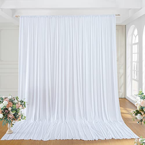 10 X10Ft Thick White Wrinkle Free Backdrop Curtain Drapes White Backdrop Panels Background For Photography Wedding Parties Birthday Baby Shower #TOP9