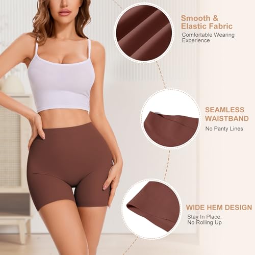 Image of Seamless Shaping Boyshorts Panties for Women Slip Shorts for Under Dresses Tummy Control Underwear Shapewear Shorts