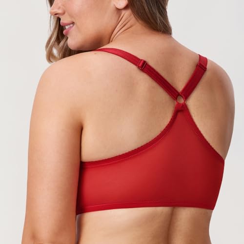 Image of DELIMIRA Women's Front Closure Plus Size Full Coverage Lace Underwire Racerback Bra