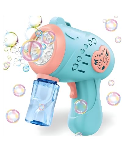 Image of Niku Bubble Gun Maker Toys for Kids Girls Boys | Leak-Proof Bubble Machine Automatic Space Theme | 1 Bubble Solution | Best Birthday Gift - Orange