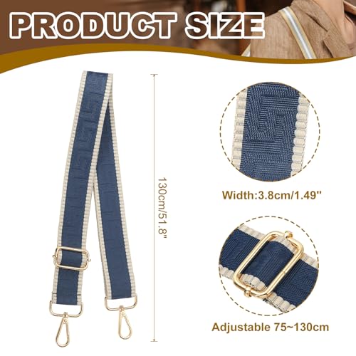 Image of PATIKIL Purse Strap, Adjustable Crossbody Bag Straps Wide Shoulder Strap Universal Replacement Shoulder Bag Belt for Women's Handbags Canvas Satchels Bag Backpack, Dark Blue
