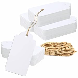 Vantasii 150 Stk. Weiße Geschenkanhänger mit Schnur
