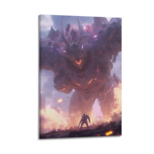 Poster Anime MechWarriors Toile 60x90cm pour Habiller un Mur Vide