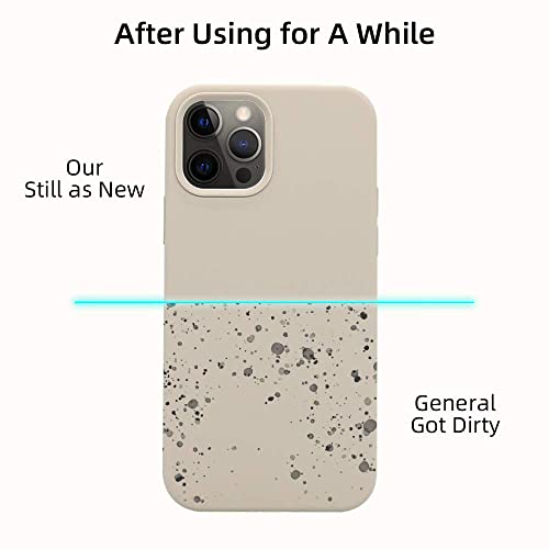 Image of M Cart Case Liquid Silicone Case Cover Gel Rubber Full Body Protection Shockproof Case Cover Compatible with iPhone 12 Cases /iPhone 12 /12 Pro (2020) 6.1 inch (Stone Grey)