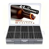 Eventronic 4:1 Manchon Rétractable, Colle 400tlg, Manchon Rétractable Imperméable Ip68, 7 Tailles 2.4 19.1mm, Manchon Rétractable Professionnel Pour L’Industrie Marine, Automobile Et Électrique Noir