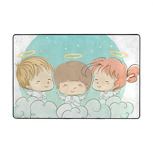 Tapis Young Angels blanc Ruchen en velours corail de 152x99 cm - 2