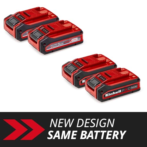Einhell Power X-Change Plus 18V, 3.0Ah Lithium-Ion Battery Twinpack - 2nd Generation, Extra Power for Intensive Operation - 2 x Batteries Universally Compatible with All PXC Machines