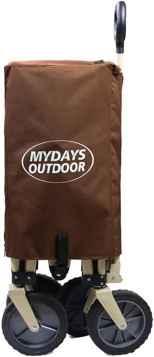 Miniatura 5 de Carro plegable plegable para acampar al aire libre, carrito de playa, carrito de jardín ajustable portátil con ruedas, caqui