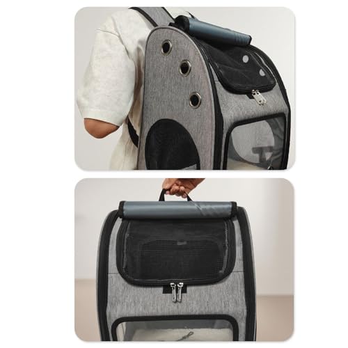 Mochila expandible para gatos que reduce el estrés en trayectos largos 6