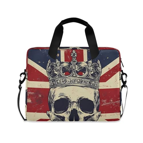 Funda maletín para laptop con diseño calavera y bandera 13 a 15.6 pulg miniatura 1