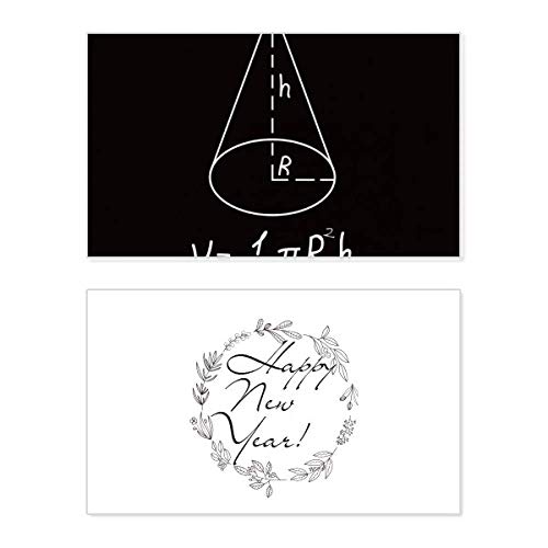 Tarjeta conmemorativa de Año Nuevo con diseño educativo de volumen de cono.