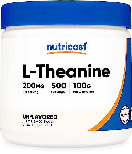 Nutricost L-Theanine Powder 100 Grams - Gluten Free & Non-Gmo #TOP6