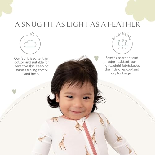 Image of Bamboo Little Soft Baby Footie Pajamas, Baby Clothes, Newborn Sleepers, 95% Viscose and 5% Spandex, 0-24 Months